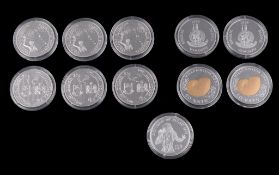 Samoa and Kiribati, Millennium, silver proof 5-Dollars 1997-2000 (6); Vanuatu, Millennium, silver