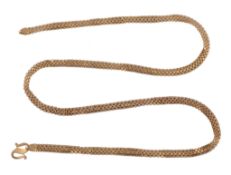 A fancy link necklace, the gold coloured fancy link chain stamped 22c, 50cm long, 17.8g