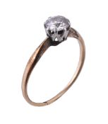 A diamond single stone ring, the brilliant cut diamond, estimated to weigh 0.60 carats, in a claw