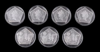 Fiji, Elizabeth II, Millennium, silver proof 5-Dollars 1999 (7). As issued (7)