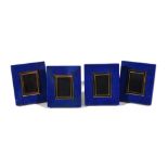 Four lapis lazuli miniature photo frames, with easel backs, 7cm (2 3/4in) high, with Asprey boxes