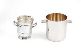 Christofle, a French electro-plated Sully pattern ice bucket, with twin loop handles, 18cm (7in)