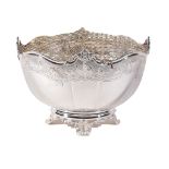 Asprey, a silver rose bowl by Asprey Plc, Sheffield 1990, after de Lamerie designs, the waved rim