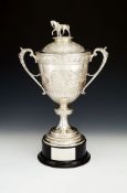 Asprey, a Victorian silver horse racing trophy cup and cover, mark of Elkington & Co. (Frederick
