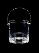 Baccarat, a clear glass champagne/ice pail, with a chromium plated swing handle, etched mark, 12cm