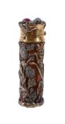 Mellerio dits Meller, a French 18 carat gold, enamel and gem set scent bottle, eagle head poincon,