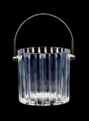 Baccarat, a clear glass champagne/ice pail, with a chromium plated swing handle, etched mark, 12cm