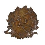 Albert Marionnet, (French 1852 ~ 1910), a patinated bronze platter, cast in the form of overlapping