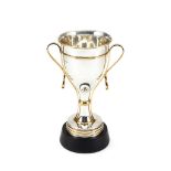 Asprey, a silver parcel gilt horse racing trophy cup by Asprey & Co., London 1984, plain with a