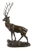 Pierre-Jules Mene, (French 1810 ~ 1877), a patinated bronze model of a stag, late 19th / early 20th