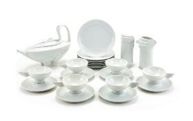 Rosenthal, a limited edition white porcelain tea set for six designed by Paul Wunderlich , 'Leda',