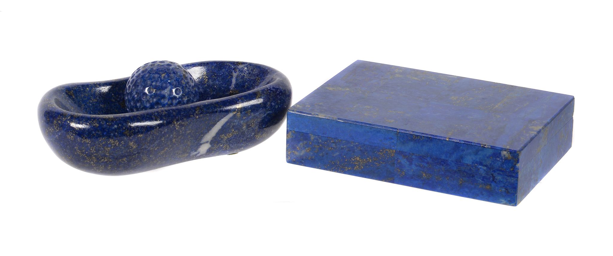 Asprey, a lapis lazuli box, the rectangular box composed of lapis lazuli panels, with an agate