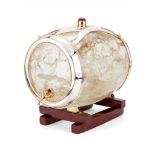 Asprey, a Swiss 18 carat gold and silver mounted rock crystal whisky barrel, post 1975 Convention