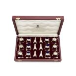 Asprey, a cased set of eighteen silver baluster cruet items by Asprey, London 1991, comprising: six