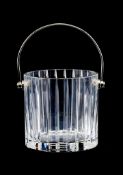 Baccarat, a clear glass champagne/ice pail, with a chromium plated swing handle, etched mark, 12cm