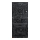 Ω A pair of Flemish relief carved ebony veneered furniture doors in 17th century taste, probably