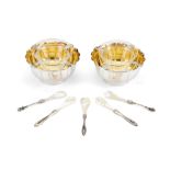 Ω Asprey, a pair of silver shaped circular caviar bowls by Asprey, import marks for London 1995,