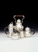 A silver six piece tea and coffee service by William Comyns & Sons Ltd (Richard Comyns), 1950 and