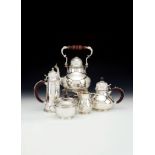 A silver six piece tea and coffee service by William Comyns & Sons Ltd (Richard Comyns), 1950 and