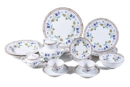 A modern Haviland Limoges porcelain 'Imperatrice Eugenie' pattern part breakfast set, comprising: a