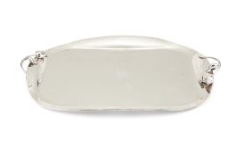 A Turkish silver coloured oblong tray by Melda, stamped Spedal 925 Melda , late 20th century, with