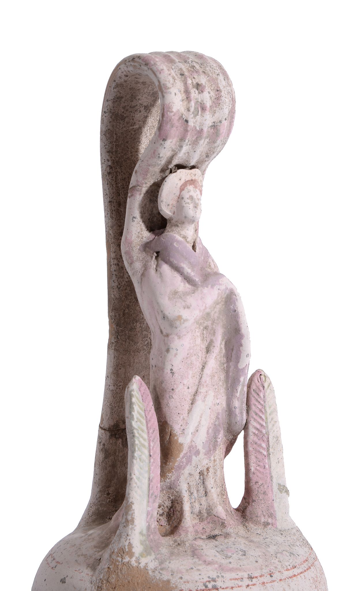 A Canosan pottery false oinochoe, circa 3rd century BC, the ovoid body decorated in pale pink slip - Image 2 of 2