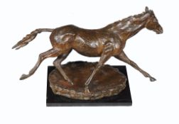 δ Enzo Plazzotta (1921-1981), A Horse For Judy , a patinated bronze figure, sculptor s triform mark,