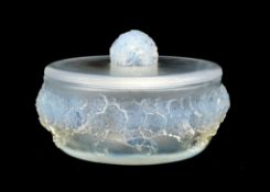 Lalique, Rene Lalique, Primeveres, an opalescent glass box and cover, moulded mark, wheel engraved