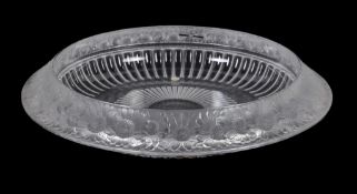 Lalique, Cristal Lalique, Marguerites, a clear and frosted glass bowl, engraved mark, 34cm