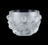 Lalique, Cristal Lalique, Luxembourg, a frosted glass vase, engraved mark, adhesive label, 21.5cm