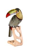 Swarovski, Birds of Paradise Collection, Toucan, a chrome plated and coloured crystal model of a