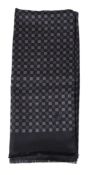 Louis Vuitton, Damier, a gentleman's cotton and silk scarf, in grey and black, with fringed edges,