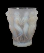 Lalique, Rene Lalique, Bacchantes, an opalescent glass vase, wheel engraved mark, 24.5cm high (