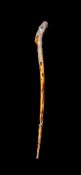 Lotus Arts de Vivre, a silver coloured snake staff, stamped 925 with maker's mark, the textured