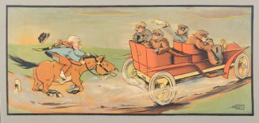 After A Molynk (20th century), Three horse and car motoring scenes