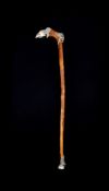 Lotus Arts de Vivre, a silver coloured cloven hoof staff, stamped 925 with maker's mark, the