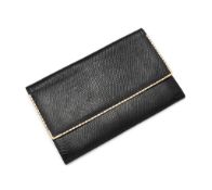 Asprey, a black lizard travel wallet, the rectangular wallet with a magnetic fold over flap with