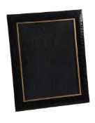 Ω Asprey, a black crocodile photograph frame, the rectangular frame with a black crocodile