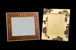 Ω David Linley, a walnut and sycamore photograph frame, the rectangular frame with mother of