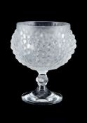 Lalique, Cristal Lalique, Antilles, a clear and frosted pedestal vase or punch bowl, engraved mark,