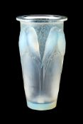 Lalique, Rene Lalique, Ceylan, an opalescent glass vase, wheel engraved mark and No. 905, 24cm high