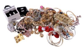 A collection of costume jewellery , to include various necklaces; bangles; earrings; and other