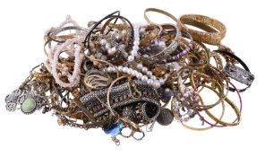 A collection of costume jewellery, to include bangles; rings; necklaces; and further items