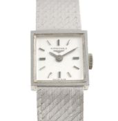 Longines, ref. 185 1, a lady's 18 carat white gold bracelet wristwatch, manual wind movement, 17