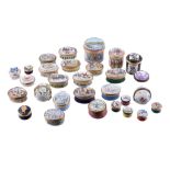 A collection of enamel boxes, mainly mid to late 20th century, comprising: twenty three by Halcyon