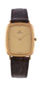 Omega, a gold plated wristwatch, no. 191 0223, quartz movement, 8 jewels, cal. 1378, gilt dial,