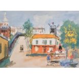 After Maurice Utrillo Reproduction colour print signed in black ink in the lower margin, and