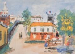 After Maurice Utrillo Reproduction colour print signed in black ink in the lower margin, and