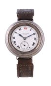A silver double case wristwatch, no. 100295, import mark for London 1925, Swiss manual wind