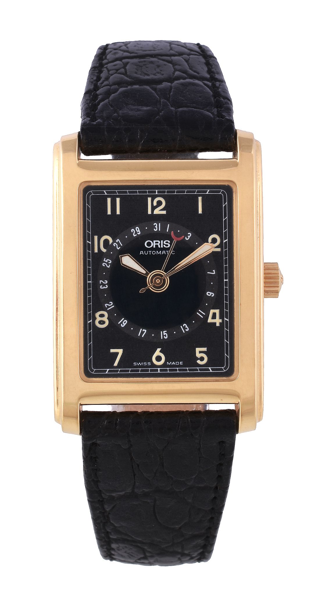 Oris, Pointer Date, ref. B7460, a gold plated wristwatch, circa 2010, automatic movement, 17